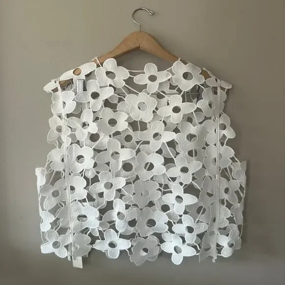 Anthropologie Maeve Maeve Floral Lace Vest OS NEW WITH TAGS - Picture 7 of 7